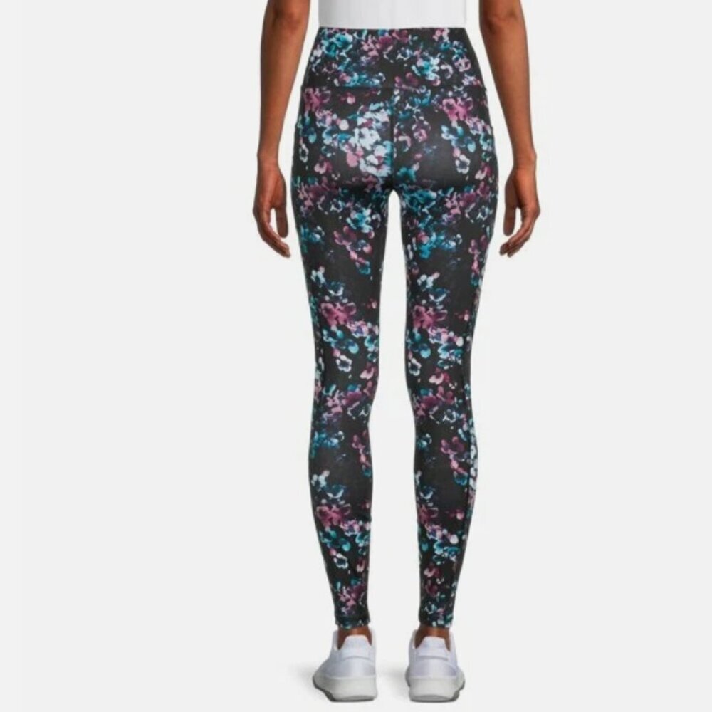 Avia Active Core Performance Legging Black Floral L 12-14 - Picture 2 of 11